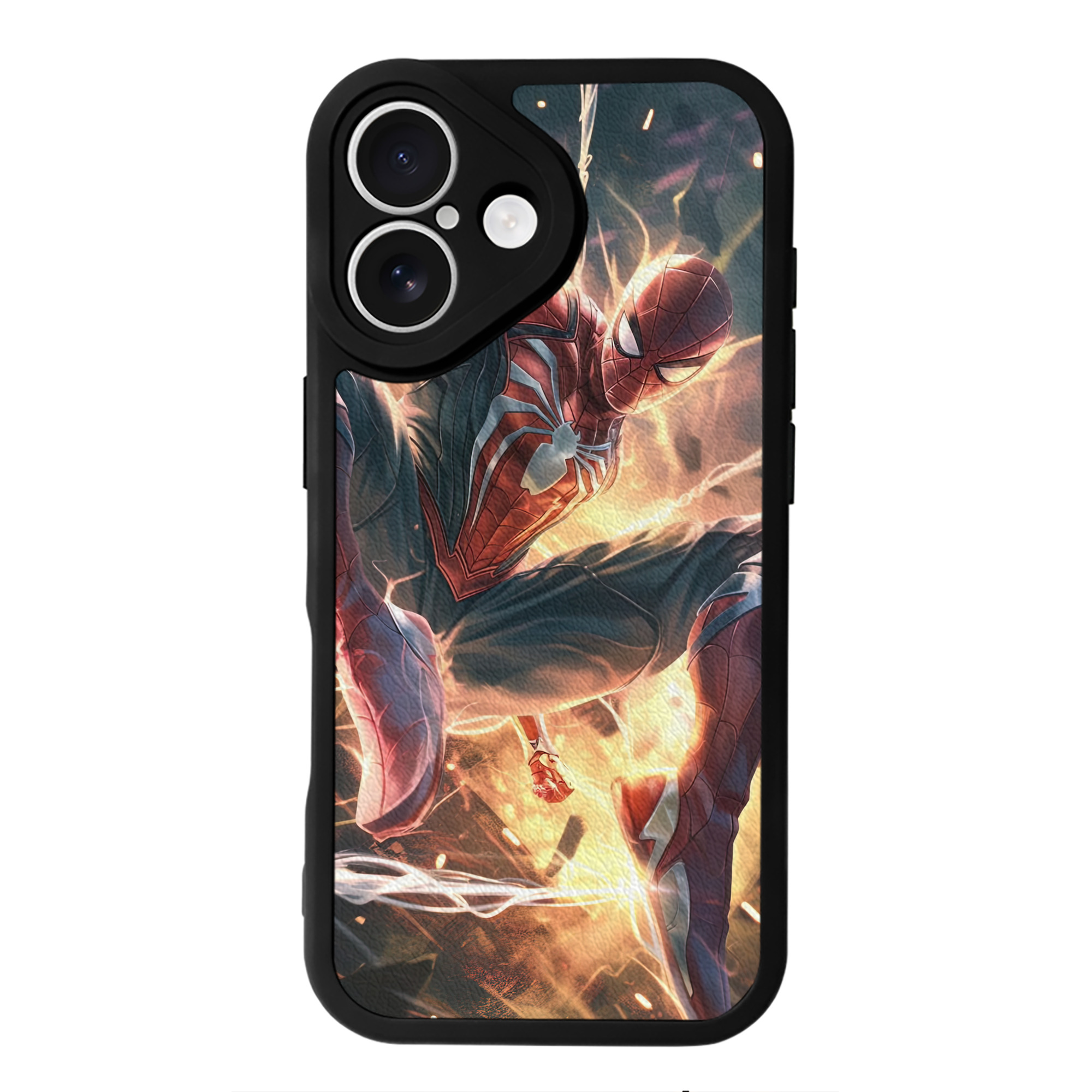 Spider Man スパイダーマン 【iPhone 16シリーズ対応】シリコンスマホケース（レザー調） 材質：シリコン